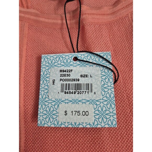 Ming Wang Women's Size L Dolman Sleeve Knit Tunic Orange Burst Tonal Stripes (63 - Picture 11 of 11